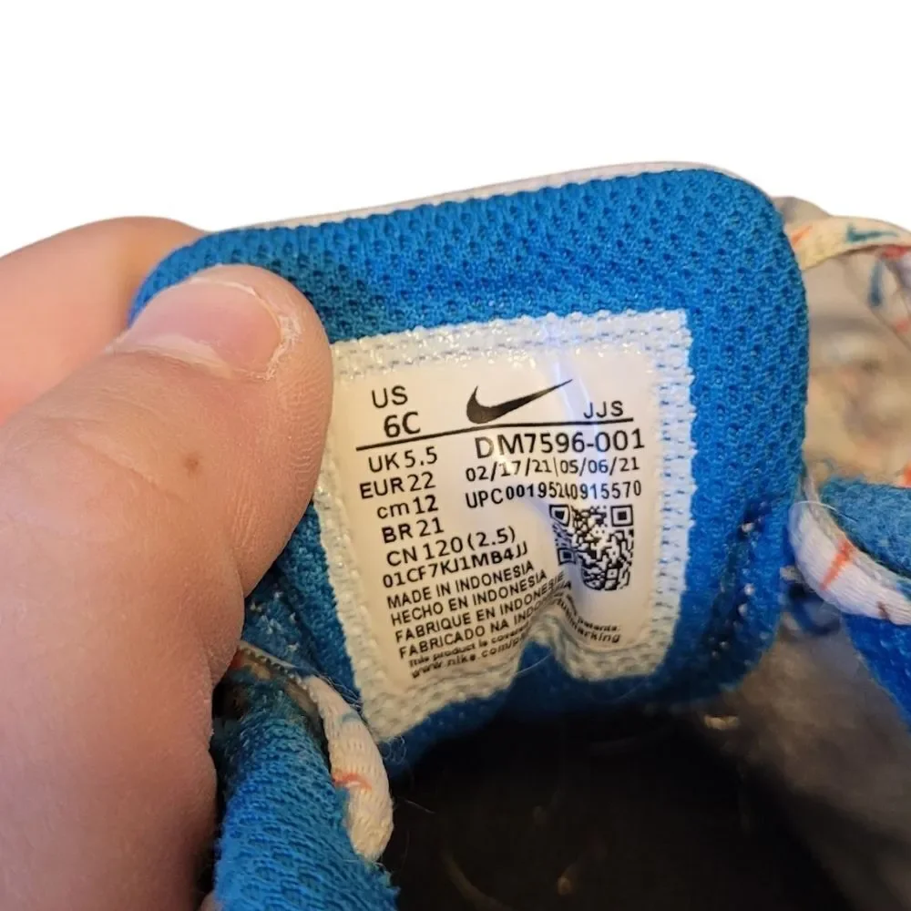 Nike Kids Grey & Blue Air Max 90 Leather Sneakers Size 6C